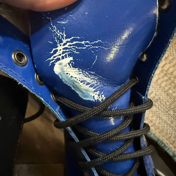 Dr. Martens Blue Patent Leather Combat Boots Sz 6 (UMRZWP) - Picture 8 of 8